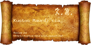 Kustos Maurícia névjegykártya